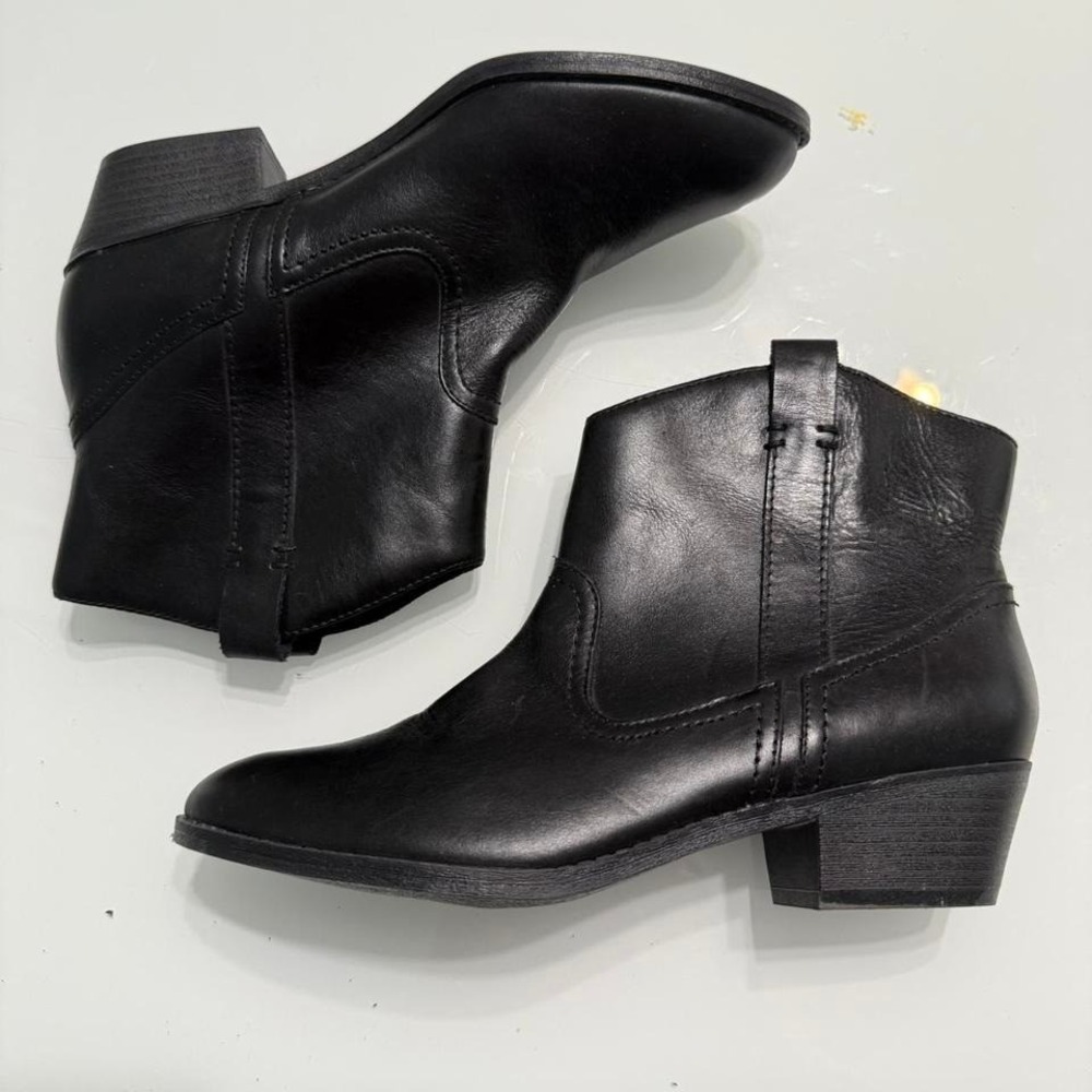 🖤 Kenneth Cole‎ Reaction "Tale Spin" Black Leather Ankle Boots – Size 8